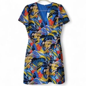 NWT J.Crew Mercantile Tropical Floral Faux Wrap A-Line Dress | Size 6